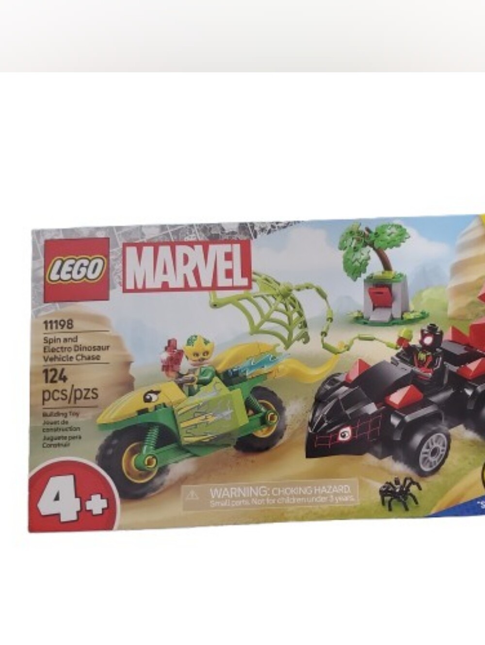 Marvel Lego Spidey Amazing Friends Spin & Electro Dinosaur Vehicle Chase 11198